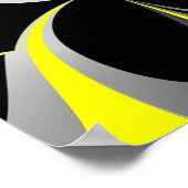 イエローブラックグレー抽象芸術 ポスター (角)