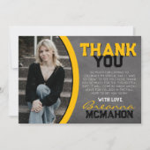 イエローブラックシャルボード卒業サンキューカード 招待状 (正面)