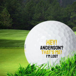 イエローブラックタイポグラフィおもしろい失ったゴルフボール ゴルフボール