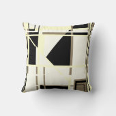 イエローブラックタウペオンホワイトラビリンス抽象芸術 クッション (裏面)