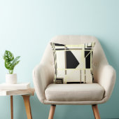 イエローブラックタウペオンホワイトラビリンス抽象芸術 クッション (椅子)