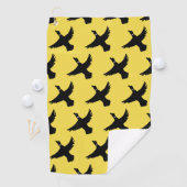 イエローブラックダク飛んでいるス ゴルフタオル (インサイチュ)