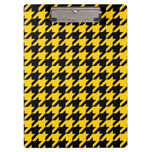 イエローブラックチ千鳥格子のェック クリップボード (正面)