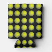 イエローブラックテニスボールパターン 缶クーラー (正面)