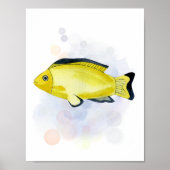 イエローブラックトロピカルフィッシュ海テーマ ポスター (正面)