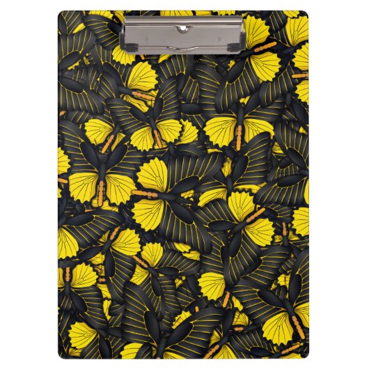 イエローブラックバタフライハイブ |バタフライクリップボード クリップボード (正面)