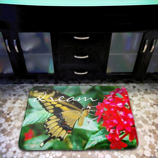 イエローブラックバタフライ撮影ドリームスクリプト バスマット