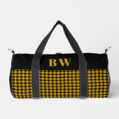 イエローブラックバッファローチェックPlaidモノグラはっきりしたム ダッフルバッグ (正面)