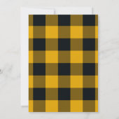 イエローブラックバッファロープレイドスウィート16誕生日パーティー 招待状 (裏面)