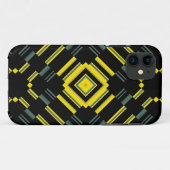 イエローブラックパターンレトロアートデザイン2 Case-Mate iPhoneケース (裏面(横))