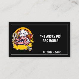 イエローブラックピグバーベキューポークビジネスカード 名刺