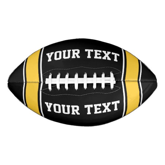 イエローブラックフットボールスポーツジャージーカスタム文字 アメリカンフットボール (正面)