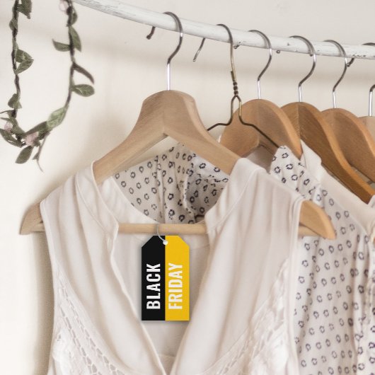 イエローブラックフライデーセール服価つる格ラベル ギフトタグ