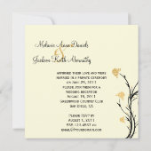 イエローブラックフローラスワーズクリームポスト結婚ズ 招待状 (裏面)