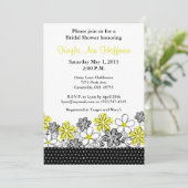 イエローブラックフローラブライダルシャワー招待 招待状 (スタンド正面)