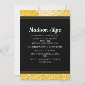 イエローブラックフローラ大学へ行くパーティー招待状 招待状 (正面)