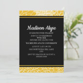 イエローブラックフローラ大学へ行くパーティー招待状 招待状 (スタンド正面)