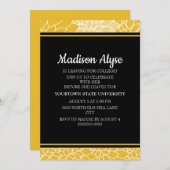 イエローブラックフローラ大学へ行くパーティー招待状 招待状 (正面/裏面)