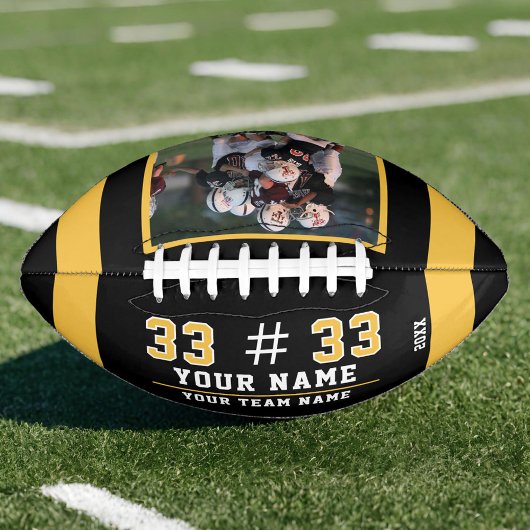 イエローブラックプレイヤー名番号チームの写真 アメリカンフットボール