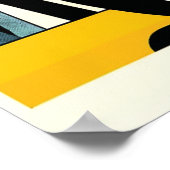 イエローブラックペンギン抽象芸術サンシャインアールデコ ポスター (角)