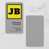 イエローブラックモノグラムはっきりしたミニマリストモダンプレーン 名刺 (正面/裏面)