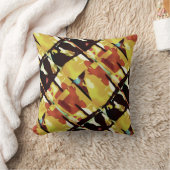 イエローブラックラスト傾斜抽象芸術アートラージタイル クッション (ブランケット)