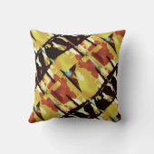 イエローブラックラスト傾斜抽象芸術アートラージタイル クッション (裏面)