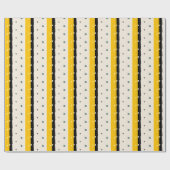 イエローブラックラッピング紙 ラッピングペーパー (フラット)