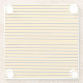 イエローブラックレトロストライプパターン ガラスコースター (裏面)