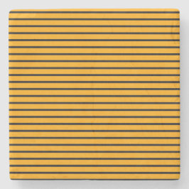 イエローブラックレトロストライプパターン ストーンコースター