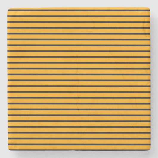 イエローブラックレトロストライプパターン ストーンコースター (正面)