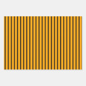 イエローブラックレトロストライプパターン ラッピングペーパーシート (正面)