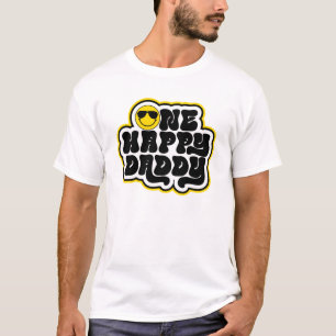 イエローブラックレトロワンハッピーダディ Tシャツ