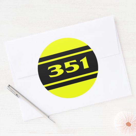 イエローブラックレースストライプレース351モーターシール ラウンドシール (封筒)