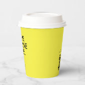 イエローブラックロゴQRコード会社スワッグ 紙コップ (左)