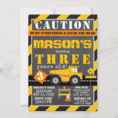 イエローブラック建築ゾーンダンプトラックパーティー 招待状 (正面)