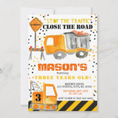 イエローブラック建築ゾーンダンプトラックパーティー 招待状 (正面)