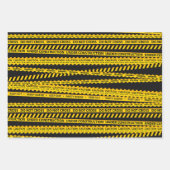 イエローブラック建築ダンプギフトパーティーデコール ラッピングペーパーシート (正面3)