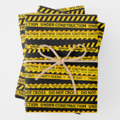 イエローブラック建築ダンプギフトパーティーデコール ラッピングペーパーシート (インサイチュ)