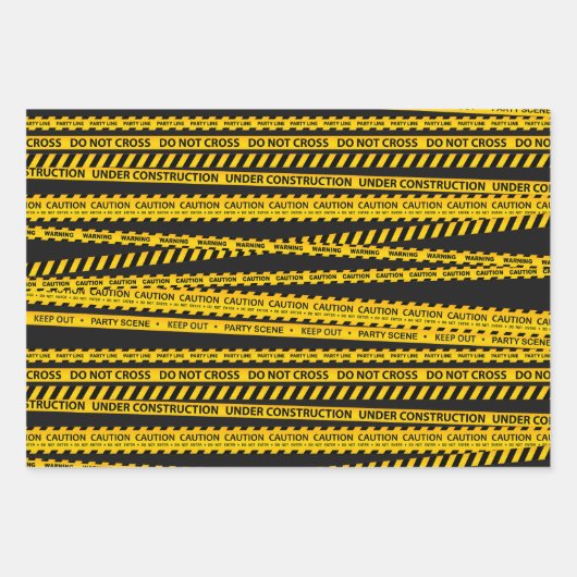 イエローブラック建築ダンプギフトパーティーデコール ラッピングペーパーシート (正面)