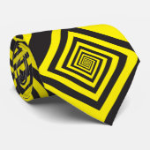 イエローブラック抽象芸術迷路 ネクタイ (ロール)
