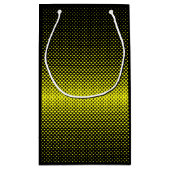 イエローブラック水玉模様ハーフトーン背景 スモールペーパーバッグ (裏面)