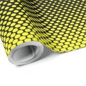 イエローブラック水玉模様ハーフトーン背景 ラッピングペーパー (ロールコーナー)