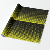 イエローブラック水玉模様ハーフトーン背景 ラッピングペーパー (アンロールド)