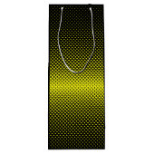 イエローブラック水玉模様ハーフトーン背景 ワインギフトバッグ (裏面)