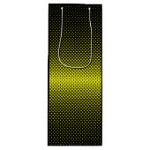 イエローブラック水玉模様ハーフトーン背景 ワインギフトバッグ (正面)