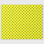 イエローブラック水玉模様 ラッピングペーパー (フラット)