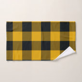 イエローブラック素朴バッファローのプ市松模様にライド検査 バスタオルセット (ハンドタオル)