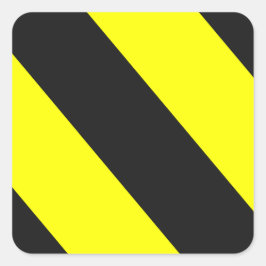 イエローブラック警告ズストライプ スクエアシール