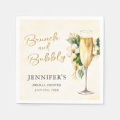 イエローブランチ&バブリーブライダルシャワー スタンダードカクテルナプキン (正面)